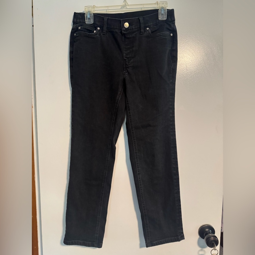 d&co Signature Black Denim Jeans Stretch Straight Leg Size 6